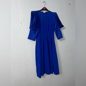 Royal blue midi dress 3/4 sleeves
